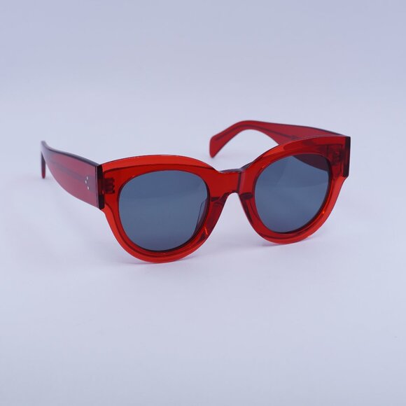 🕶️ New Celine CL40008F 66V Sunglasses - Red Frame, Blue Lenses - Picture 1 of 10